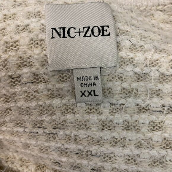 Nic+Zoe Womens Neutral Mix The Right Fluff V Neck Pullover Sweater - Picture 4 of 5